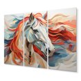 thumbnail image 2 of Designart "Spirit Of Equus Colorful Horse" Animals Metal Wall Décor Set, 2 of 5