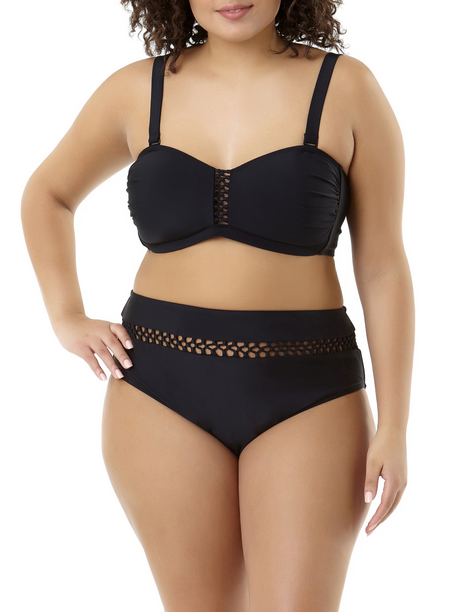 Women's Plus-Size Solid Bandeau Bikini Top
