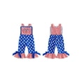 thumbnail image 2 of BemeyourBBs Toddler Baby Baby Girl 4th of July Outfit Patriot Independent Day Romper Overalls Summer Clothes Sleeveless Stars and Stripes Print Jumpsuit Bell Bottoms Baby Girl Fourth of July Outfit, 2 of 9