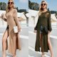 thumbnail image 2 of Ropa europea y americana, prendas de punto sexys con abertura alta, vestido largo de punto rasgado moderno y personalizado, 2 of 3