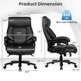 thumbnail image 3 of Costway Big and Tall Office Chair 500lbs with 6-Point Massage Wide Seat & Padded Armrests, 3 of 8