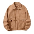 thumbnail image 1 of IROINNID Men's Corduroy Long Sleeve Solid Color Casual Coat Long Corduroy Lapel Coat Outwear & Jackets, 1 of 5