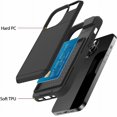 thumbnail image 6 of for iPhone 14 Pro Case Card Slot Hard PC Soft TPU Bumper Anti-Scratch Anti-Drop Protective Slim Wallet Card Holder Cover for Women Girls Men-Black, 6 of 7