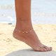 thumbnail image 2 of Tobillera de cadena de oro simple, joyería de pulsera de tobillo de playa de verano para mujeres, 2 of 3