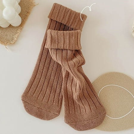 

kpoplk Baby Socks Children s Socks Solid Color Boys And Girls Candy Colored Pile Of Socks Students Spring Fall Cotton(B)