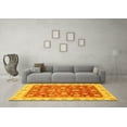thumbnail image 3 of Ahgly Company Machine Washable Indoor Square Oriental Yellow Traditional Area Rugs, 4' Square, 3 of 4
