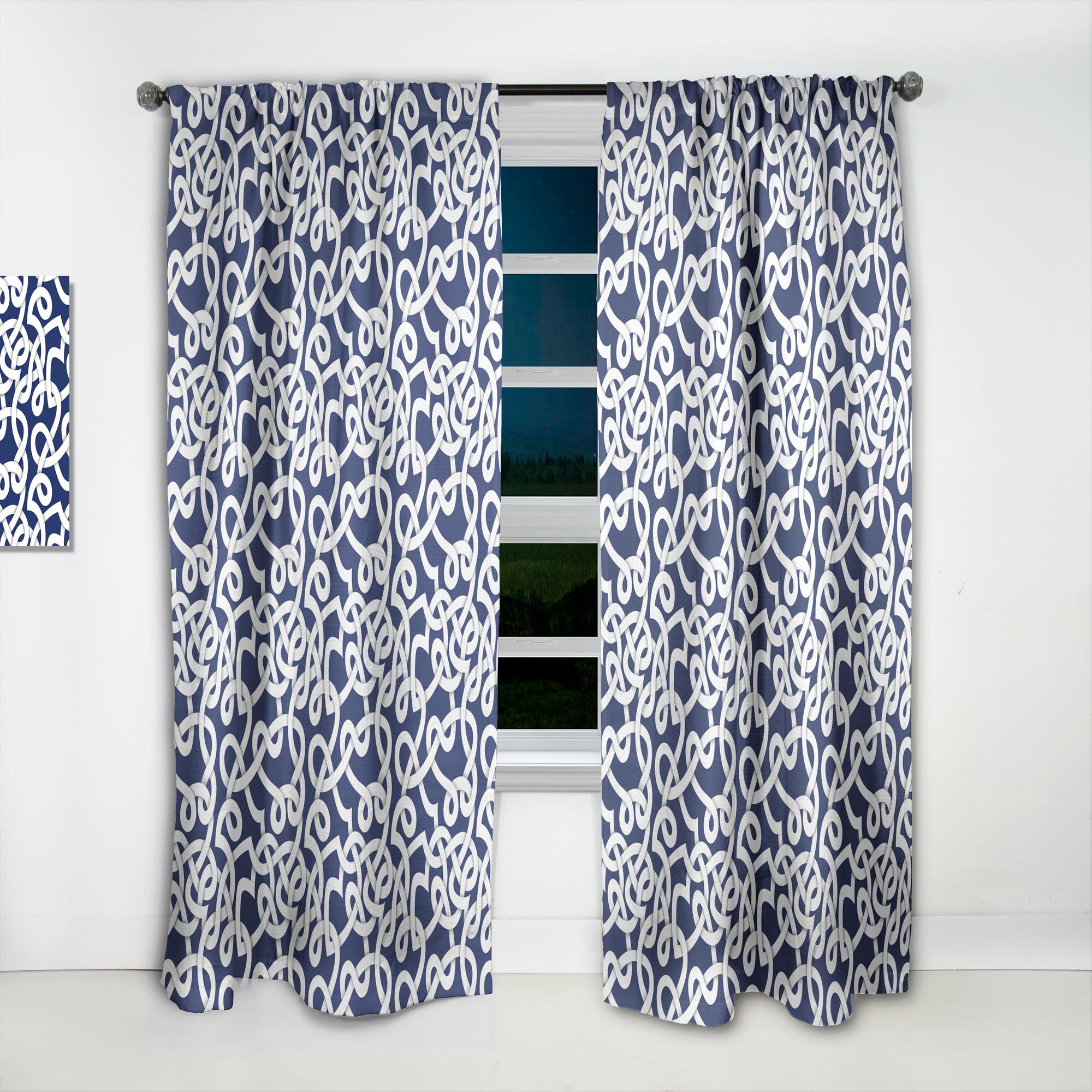 Designart 'Scandinavian Pattern XVIII' Modern & Contemporary Curtain Panel