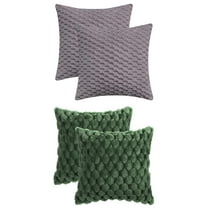 Unique Bargains 4 Pcs Throw Pillow Covers Cushion 16" x 16" Green/Grey
