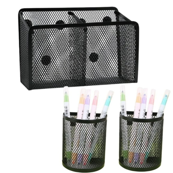 Magnetic Pencil Holder, Mesh Metal Pen Holder for Classroom,Pen Holder for Whiteboard Refrigerator Locker Home Office
