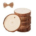 thumbnail image 2 of CurioCo DIY Round Wood Slices Natural Unfinished Wood Chips for Crafts Carving Wood Burning Rustic Christmas Ornaments Wedding Gift Tags Home Decor, 2 of 2