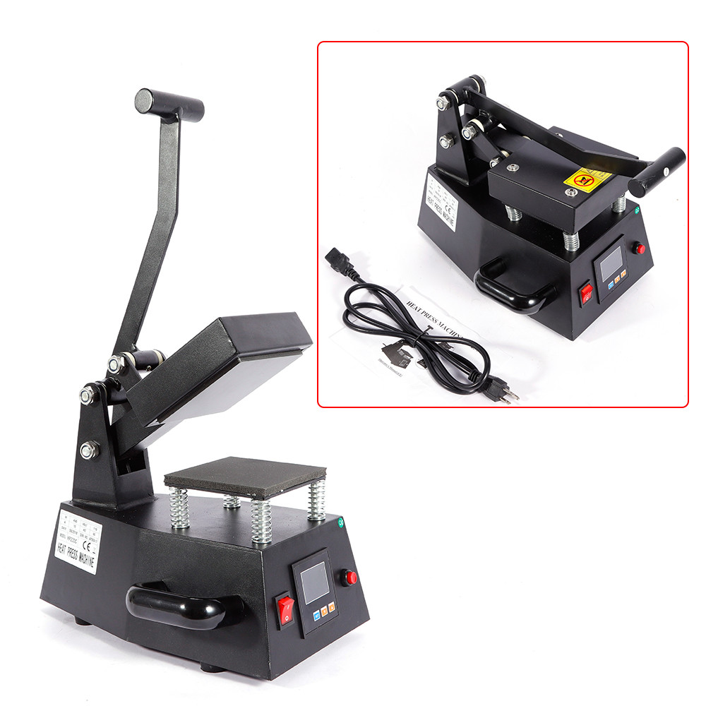 450W 110V Heat Press Machine for Transfer Stickers Labels Clothing Logo Printing 4.7x4.7in