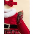 thumbnail image 5 of ZINTAOZT Infant Baby Girl 2Pcs Christmas Outfits Fur Trim Long Sleeve Tulle Dress + Headband Set Velvet Clothes, 5 of 8
