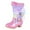 Purple, variant on Ccpelsie Girl's Fashion Boots Kids Girls Zipper Knee High Winter Boots Low Heel Mid Calf Riding Boots Dress Princess Shoes(Purple,3)