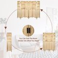 thumbnail image 5 of Hofitlead 6 Panel Room Dividers, 5.6FT Wood Room Divider and Double Hinged Room Dividers Wall,Natural Color, 5 of 7