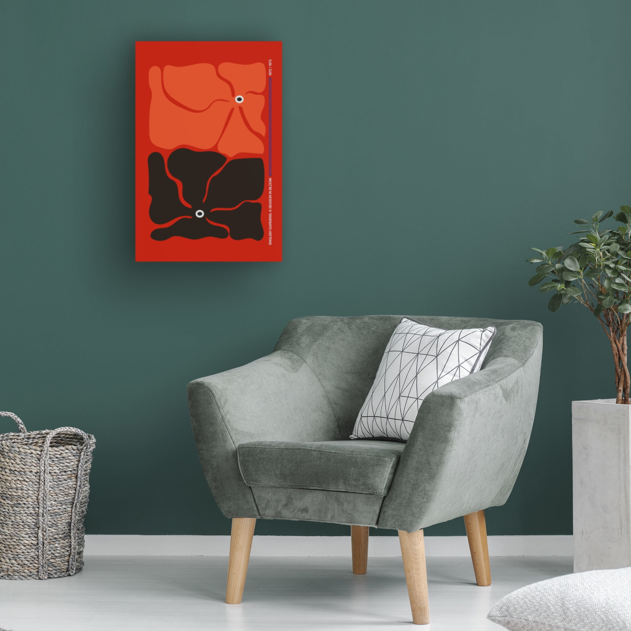 Trademark Fine Art Frances Collett  Two By Two Flower Red Canvas Wall Art