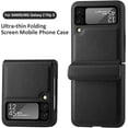 thumbnail image 6 of Compatible Hinged Case for Samsung Galaxy Z Flip 3 with Screen Protector, Heavy-Duty Shockproof PU Leather +Hard PC Galaxy Flip 3 Case Protective Cover Samsung Z Flip 3 Case Women Men-Black, 6 of 17