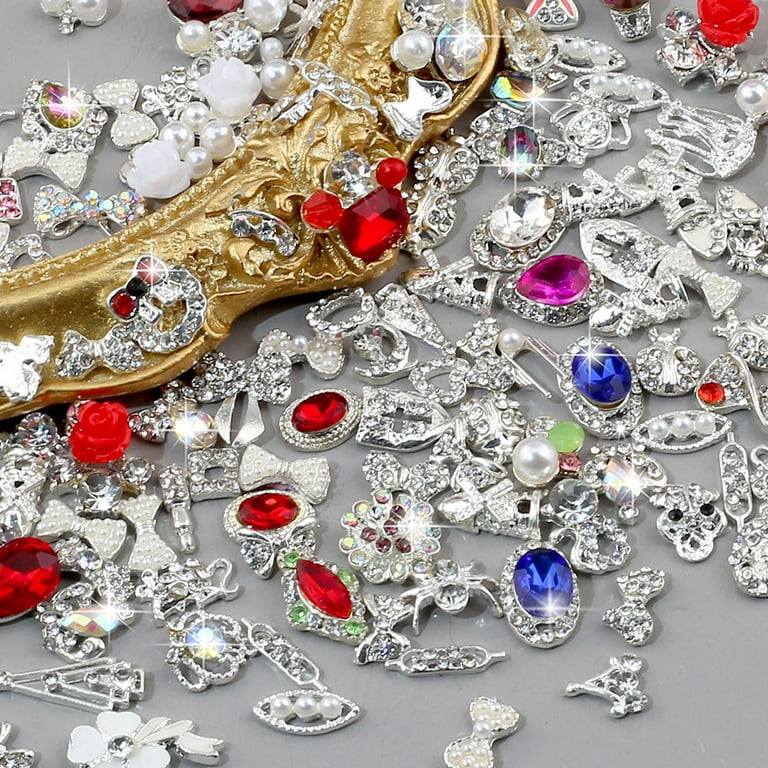 Mix 3D Santa Muerte Nail Charms Metal Rhinestones Gems Virgin Mary Gemstone  Acrylic Nail Art Jewelry Decoration Accessories