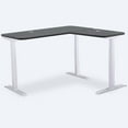 thumbnail image 1 of MotionGrey Standing Desk L Shape with White Frame and Black Tabletop, 1 of 1