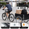 thumbnail image 6 of Foldable Bicycle Bike Cargo Trailer with 20'' Wheels,Removable Cover,Folding Frame Quick Release,Bike Cart Bike Wagon Trailer for Luggage,Tools,Groceries, 6 of 7