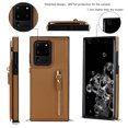 thumbnail image 3 of Dteck for Samsung Galaxy S20 Ultra Flip Wallet Case, PU Leather Magnetic Clasp Case with Card Slot Kickstand & Cross Body Strap Shockproof Protective Case for Samsung S20 Ultra Ladies, Brown, 3 of 10