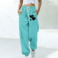 thumbnail image 2 of miqiqism Clearance Womens Valentines Pant Casual High Waisted Sweatpants Cute Heart Trousers Trendy Drawstring Pants Athletic Lightweight Soft Outfits,01_Blue,X-Large, 2 of 4