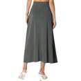 thumbnail image 4 of QAFOPEH Women High Waisted Pleated Solid Color Long Skirts With Pocket, 4 of 5