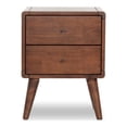 thumbnail image 4 of Henry Mid-Century Modern Solid Wood 2-drawer Nightstand in Walnut, 4 of 4