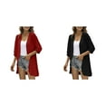thumbnail image 1 of (2-Pack) Kcodviy Women Casual Cardigan Three Plus Size Sweaters for Women Quarter Sleeve Open Front Womens Fringe Cardigan Lightweight Dots Cardigan Draped Cardigans for Summer Women Ruffles Cardiga, 1 of 7
