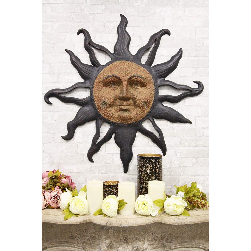 Ebros Aluminum Belenos Celestial Celtic Sun God Wall Hanging Decor 36.