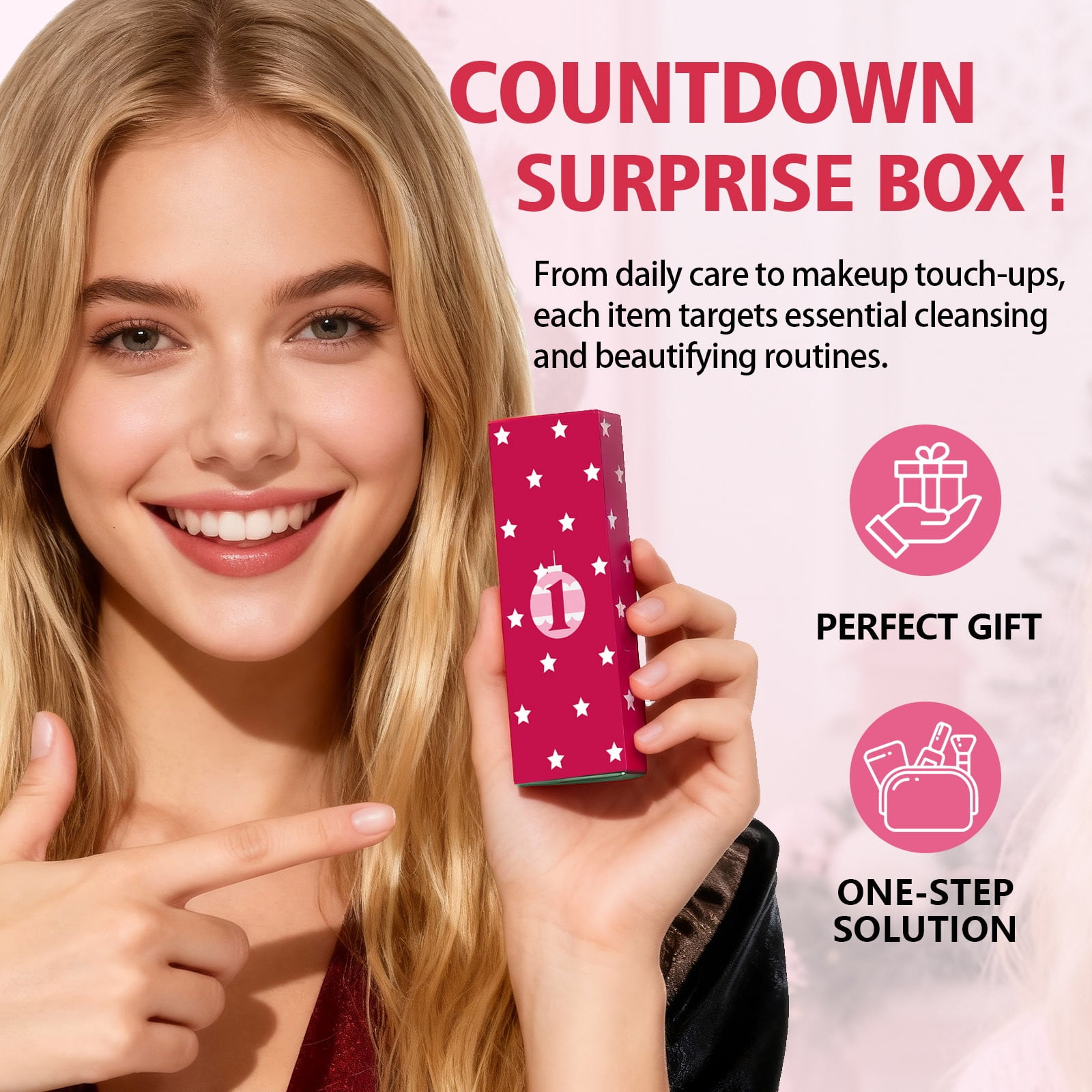 12-Piece Makeup Surprise Box - Advent Calendar for Women & Teens, Holiday Beauty Gift for Her, 100ml
