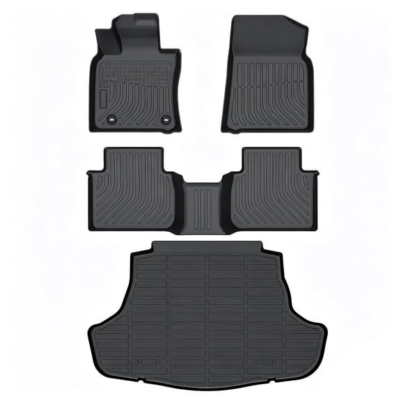 HUONA 4Pcs/Set Car Floor Mats for Toyota Camry 2018-2024 All-Weather Automotive Floor Mats Waterproof Heavy Duty Car Mats Flexible Floor Liners