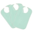 thumbnail image 4 of Nobles 3 Pack Adult Bib Washable Reusable Waterproof Clothing Protector with Vinyl Barrier 18" x 30" Adjustable Snap Closure (White with Green Backing), 4 of 4