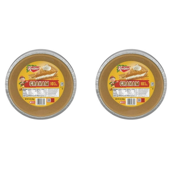 Keebler Graham Cracker Pie Crust 10 inch Tin, 9oz, Pack of 2