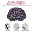 thumbnail image 5 of Kdxio Bat Purple Print Shower Cap for Women,Elastic and Reusable,Double Waterproof Layers Bathing Hat, 5 of 9