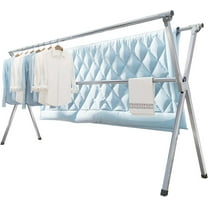 Clothes Drying Rack 95 Inches Folding Outdoor Indoor, Drying Rack Clothing Collapsible, Foldable Laundry Drying Rack, Heavy Duty Stainless Steel Clothesline, 20 Hooks 12 Clips