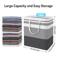 thumbnail image 3 of Tripumer 2Pack Large Laundry Basket 100L Each Waterproof Freestanding Laundry Hamper Collapsible Tall Clothes Hamper with Extended Handles for Clothes Toys in the Dorm and Family-Gradient Grey, 3 of 7