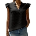 thumbnail image 1 of Timegard Beach Tank Tops for Women Ruffle Cap Sleeve V-Neck Mesh Flowy Summer Casual Loose Shirt Top, 1 of 4