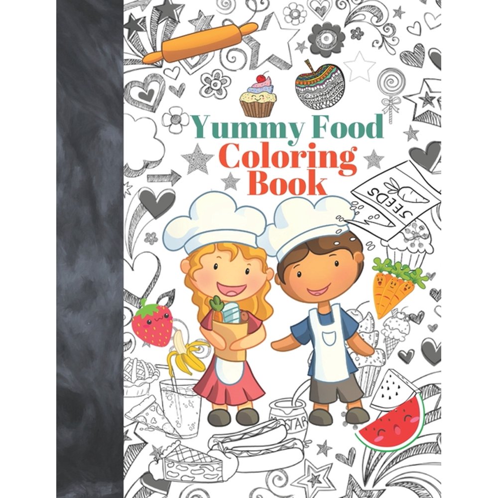 Yummy Food Coloring Book Kids Coloring Book Featuring Baking Cooking