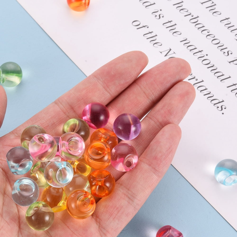 500 g 1-Hole Transparent Acrylic Buttons Round Mixed color 13.5x13mm Hole: 3mm 365pcs/500