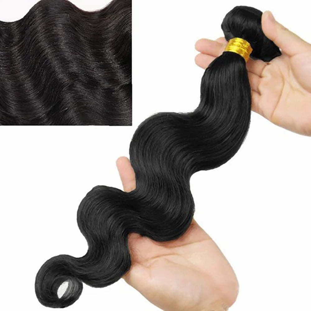 YYAo Human Hair, Hairpiece, Wig,Hot selling Unprocessed Virgin Hair Body Wave Natural Black Color 100 Human Hair Bundle 8 in to 30 In