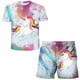 thumbnail image 1 of Ropa bonita de unicornio para niños, conjunto de 2 piezas con estampado de unicornio + Pantalones cortos, ropa de pantalón, traje de manga corta para bebés y niños pequeños, Outfit3T Gao Jinjia LED, 1 of 2
