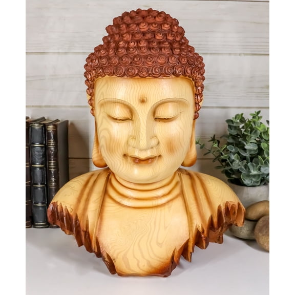 Ebros Large Feng Shui Shakyamuni Buddha Bust W/ Ushnisha and Rosy Cheeks Statue