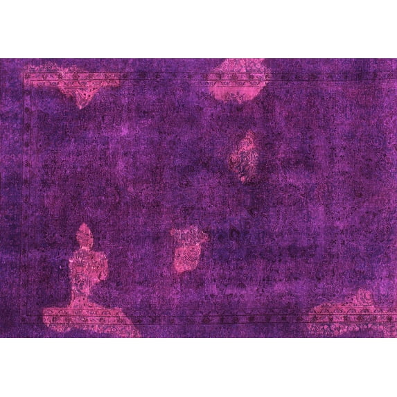 Ahgly Company Indoor Rectangle Abstract Pink Modern Area Rugs, 7' x 10'