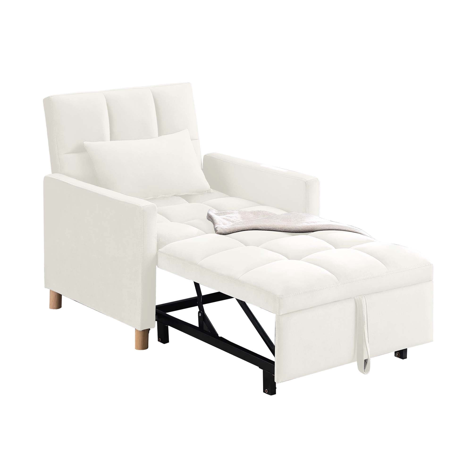 Aukfa Foam Metal, Hardwood Convertible Futon Chair, Sleeper Chair Bed