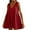 Red, variant on Womens Summer Dress V Neck Solid Sleeveless Ruffle Hem Flowing Short Dress