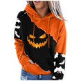 thumbnail image 2 of Angala Halloween Pullover for Women Graphic Print Long Sleeve Hooded Sweatshirt Women's Halloween Themed Hoodie with Front Pocket, 2 of 5