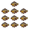 thumbnail image 1 of 10 parches de planchado adhesivos de tela para reparar agujeros, decoración DIY, animales marinos bordados, pequeños peces amarillos, 1 of 14