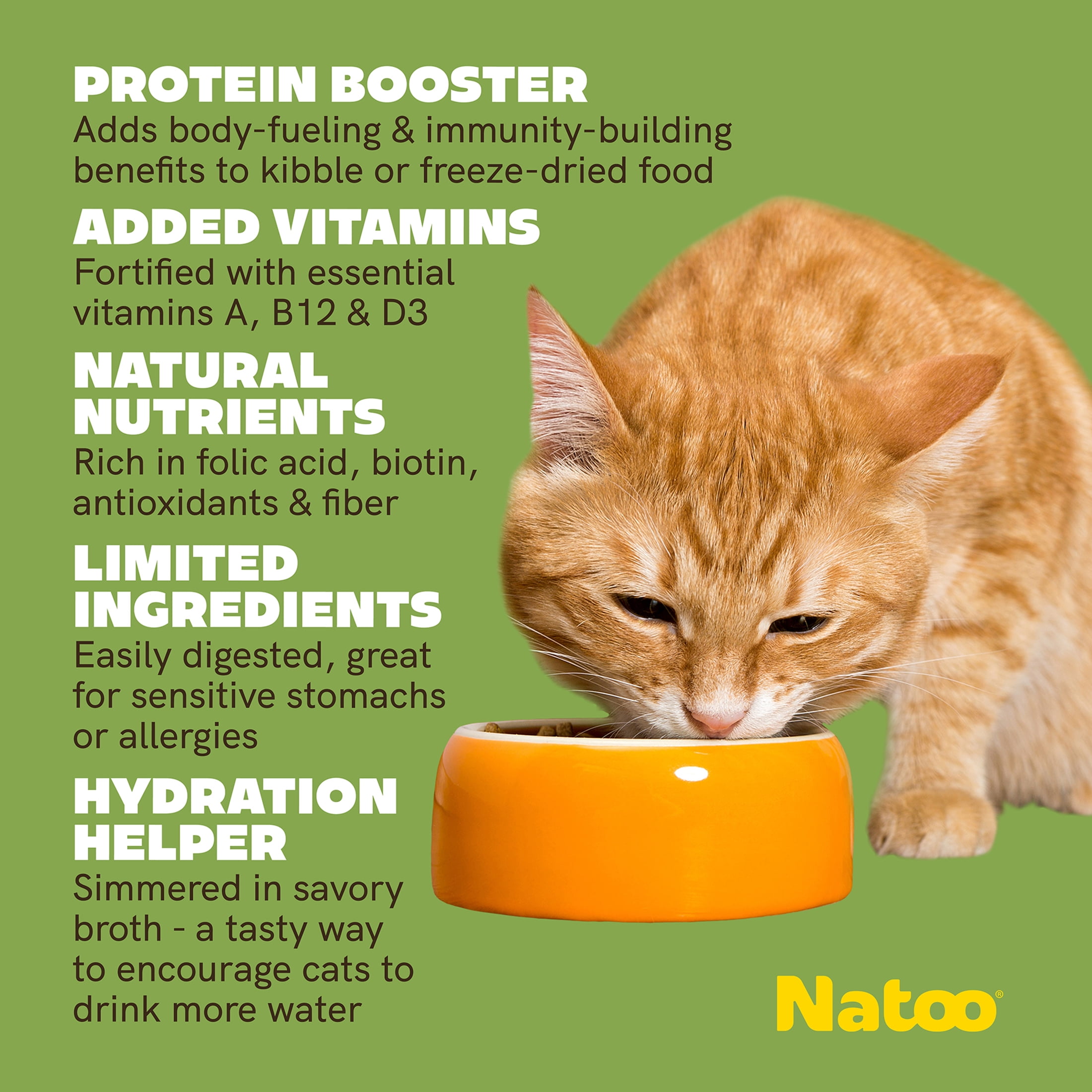Natoo Cat Food Topper for Picky Eaters, Healthy Soft Cat Treat (Chicken, Sweet Potato & Broccoli) Wet Cat Food, Gravy Cat Food, High Protein, Limited Ingredient Cat & Kitten Food (Case of 20) 2.4oz E
