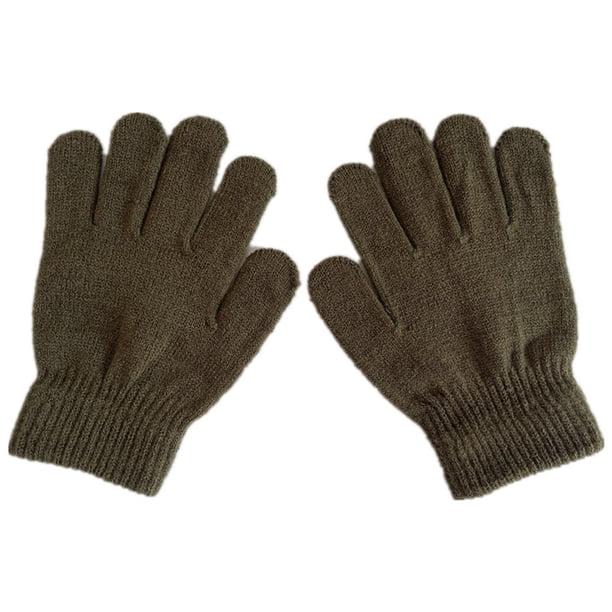 Sonducket 1 par de guantes para niños Exquisitos guantes para mantener el calor para niños Práctico accesorio de ropa simple con color sólido para ropa guantes y mitones Ejercito verde Sonducket AP009501-13B