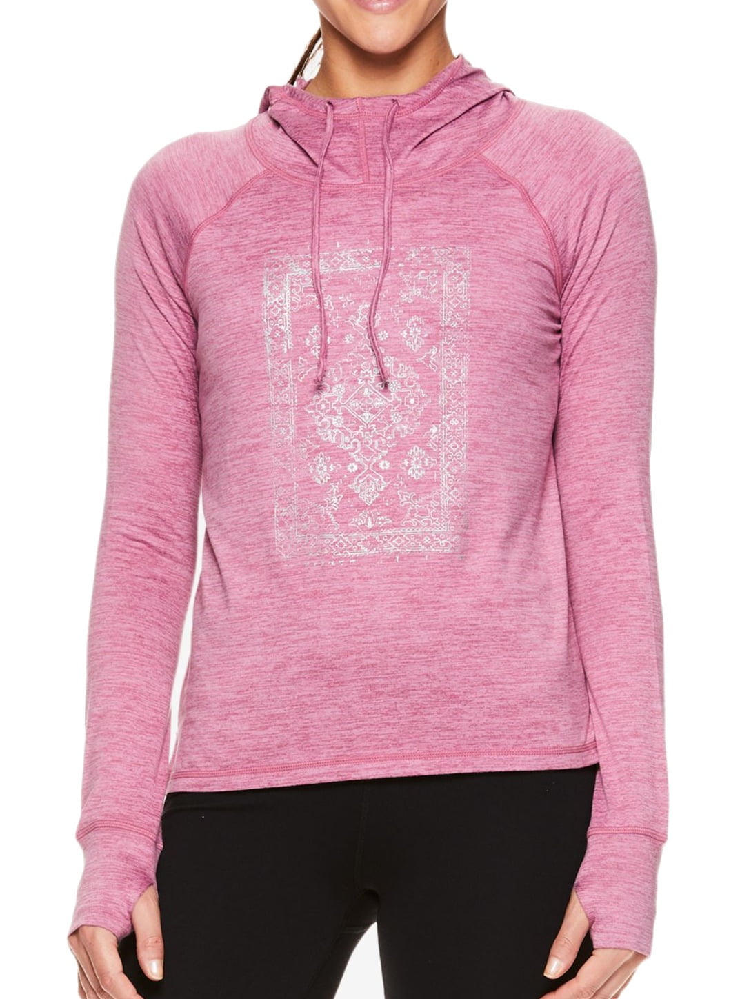 Gaiam Womens Hoodie Large Foil Tapestry Graphic Thumbholes L
